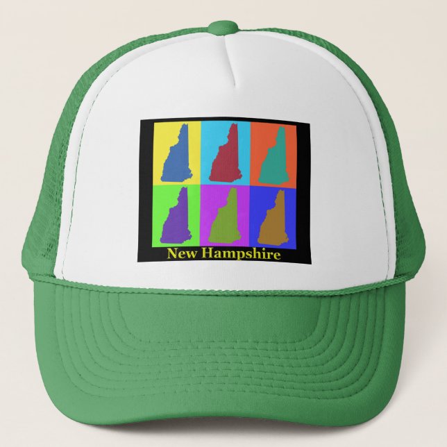 New Hampshire Map Trucker Hat (Front)