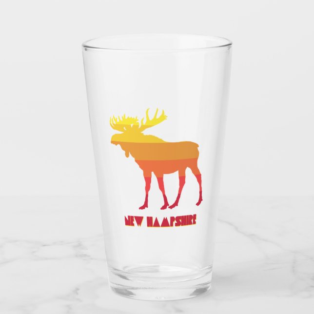 New Hampshire Moose Glass (Front)