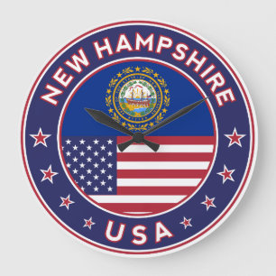 New Hampshire, New Hampshire sticker, Large Clock
