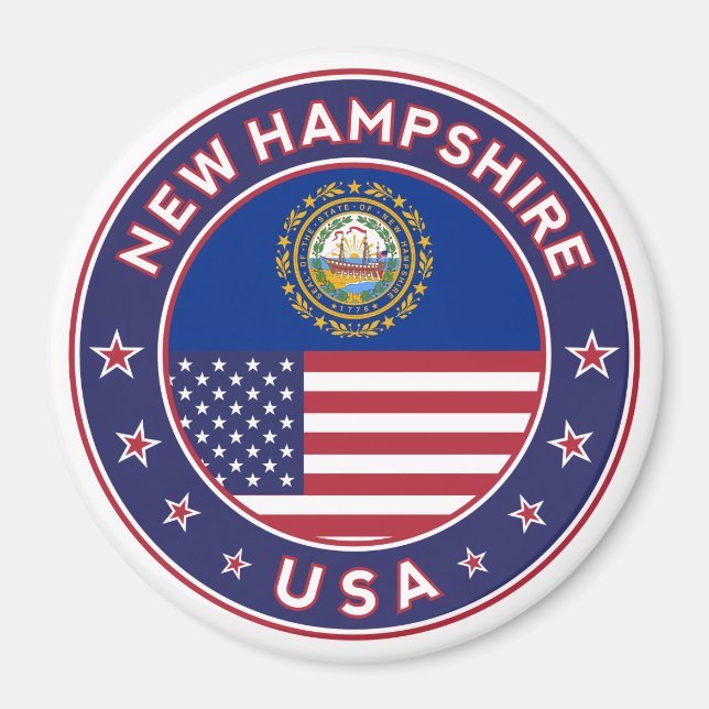New Hampshire, New Hampshire sticker, Magnet (Front)