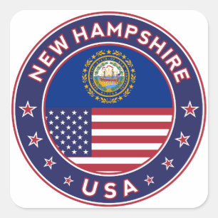 New Hampshire, New Hampshire sticker, Square Sticker