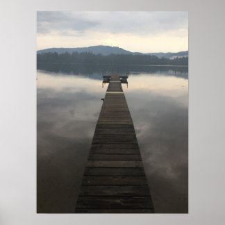 New Hampshire (NH) Misty Lake Scenery  Poster