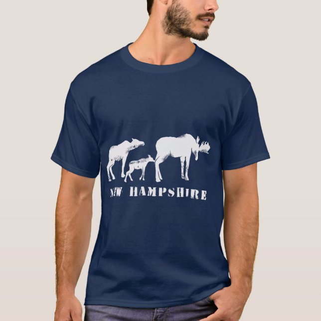 New Hampshire   NH Moose Family T-Shirt (Front)