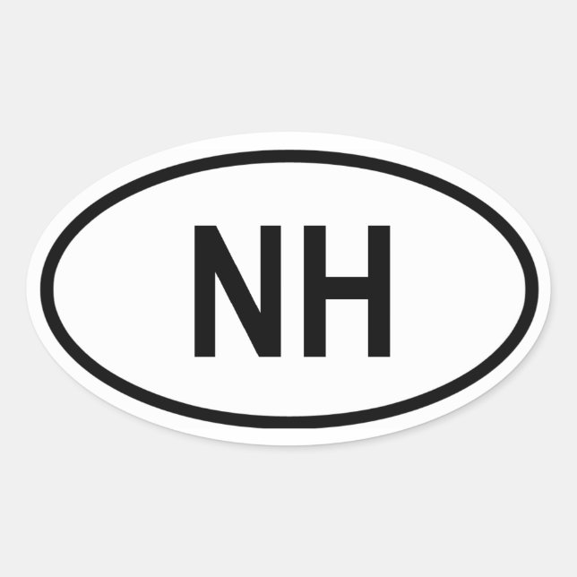 New Hampshire "NH" Oval Sticker (Front)