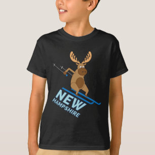 New Hampshire Nh Skiing Moose Winter Shirt