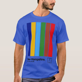 New Hampshire Original Flag Aesthetic Colours Desi T-Shirt