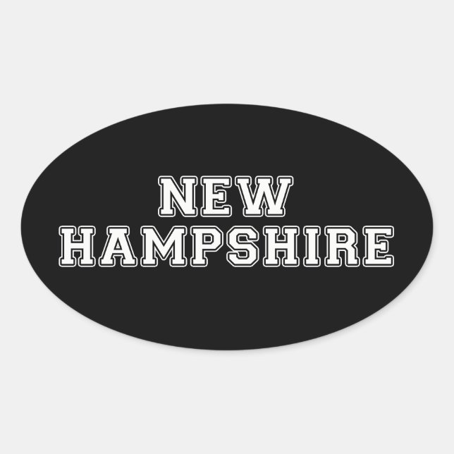 New Hampshire Oval Sticker (Front)