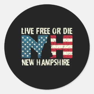 New Hampshire Patriotic Live Free Or Die Product Classic Round Sticker