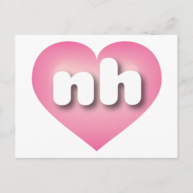 New Hampshire pink fade heart - I love nh Postcard (Front)