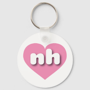 New Hampshire pink heart - I love nh Key Ring