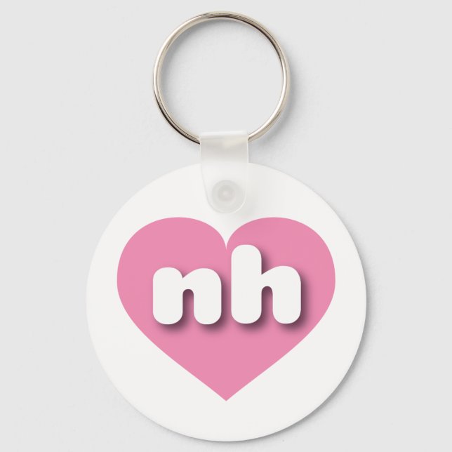 New Hampshire pink heart - I love nh Key Ring (Front)