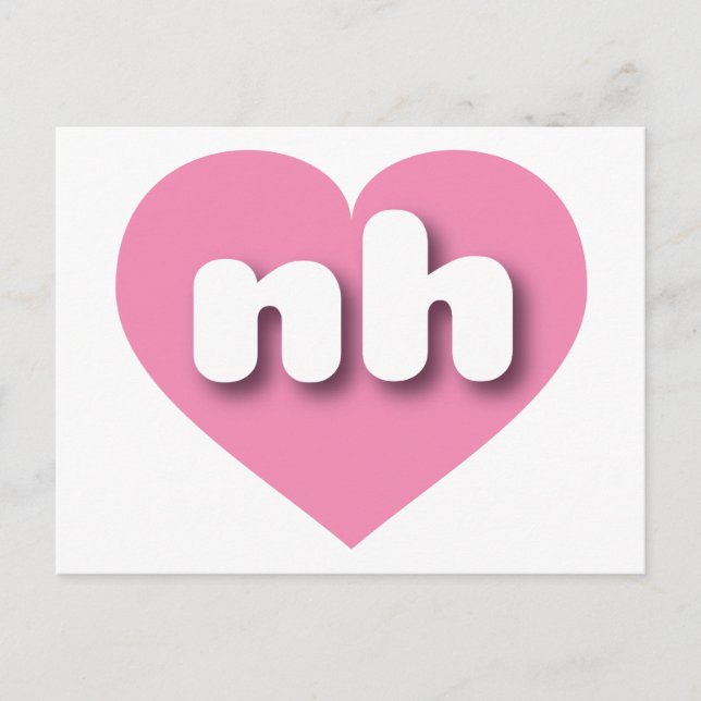New Hampshire pink heart - I love nh Postcard (Front)