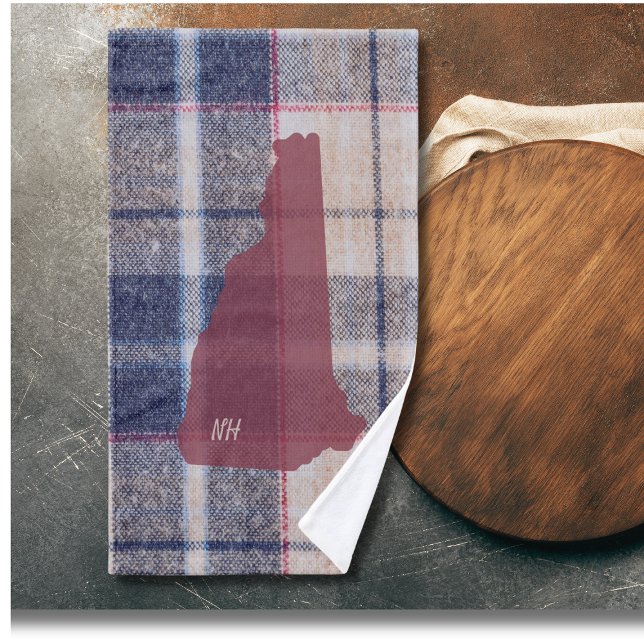 New Hampshire Plaid Personalized Hand Towel (Creator Uploaded)