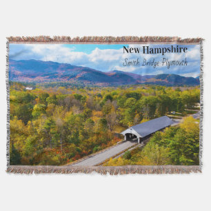 New Hampshire Plymouth Smith Bridge Throw Blanket