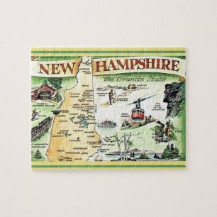 New Hampshire Postcard Map Jigsaw Puzzle