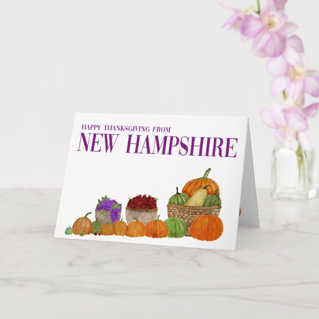 New Hampshire Pumpkins Thanksgiving Card (Orchid)
