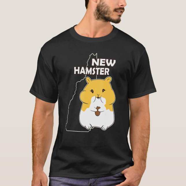 New Hampshire Pun Joke Cute Hamster Pet T-Shirt (Front)