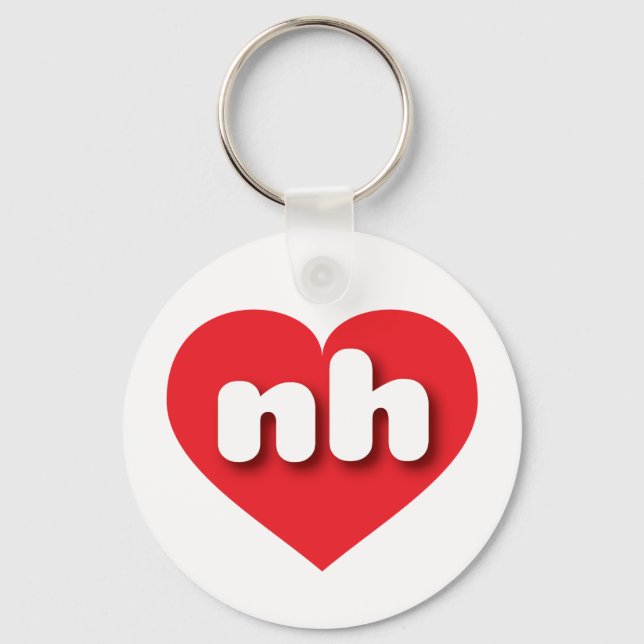 New Hampshire red heart - I love nh Key Ring (Front)