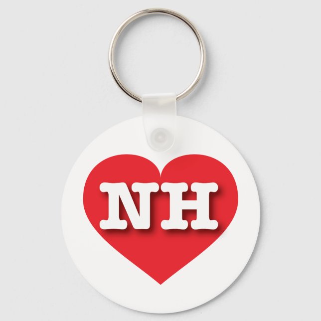 New Hampshire Red Heart - I love NH Key Ring (Front)