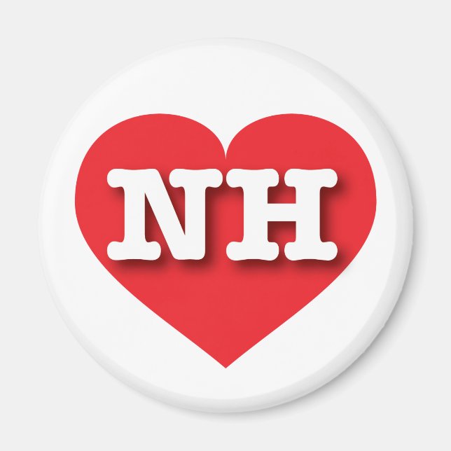 New Hampshire Red Heart - I love NH Magnet (Front)