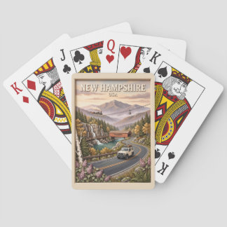 New Hampshire Road Trip Vintage Mountain Landscape Playing Cards