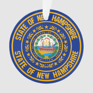 New Hampshire Round Emblem Ornament