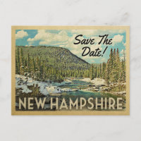New Hampshire Save The Date Mountains River Snow