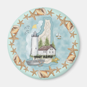New Hampshire Shells Lighthouse Magnet