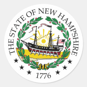 New Hampshire sign Classic Round Sticker