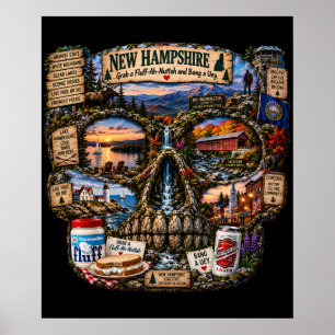New Hampshire Skull Art Print State of Mind