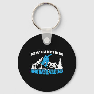 New Hampshire Snowboarding Winter And Mountain Spo Key Ring
