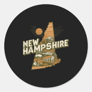 New Hampshire Souvenirs For Men, Women &amp; Kids  Classic Round Sticker