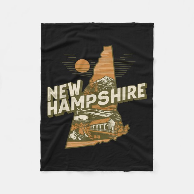 New Hampshire Souvenirs For Men, Women &amp; Kids  Fleece Blanket (Front)