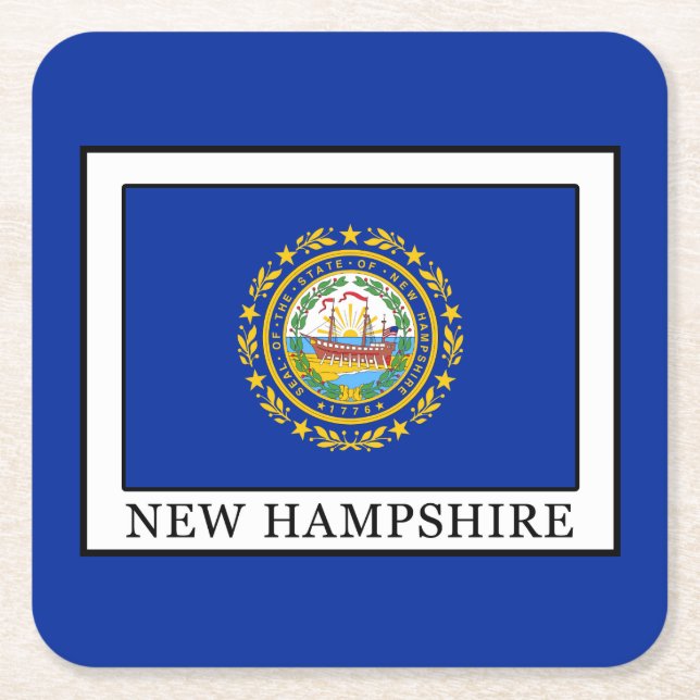 New Hampshire Square Paper Coaster (Front)