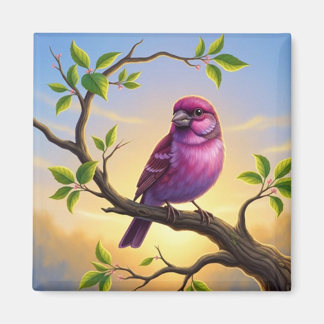 New Hampshire State Bird Purple Finch Magnet (Front)