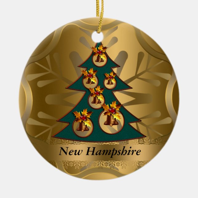 New Hampshire State Christmas Ornament (Front)