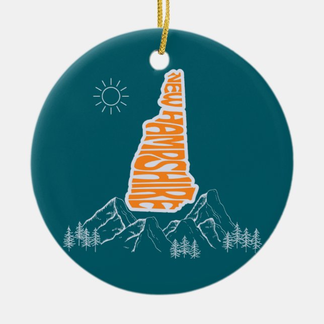 New Hampshire State Christmas Tree Ornament (Front)