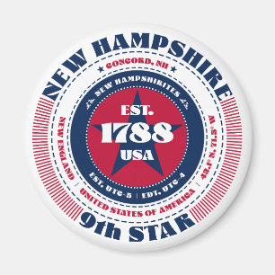 New Hampshire State Facts Souvenir Magnet