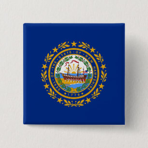 New Hampshire State Flag 15 Cm Square Badge