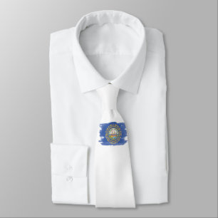 New Hampshire state flag brush stroke Tie