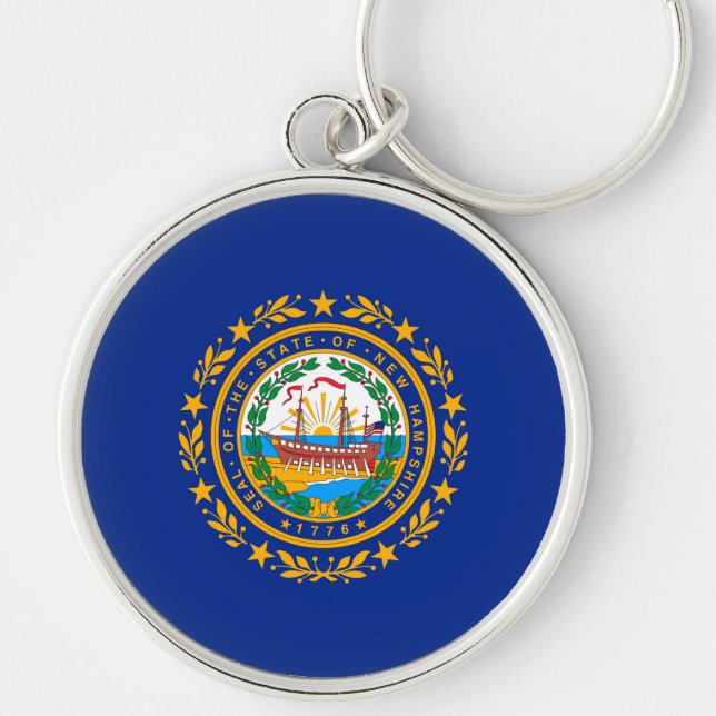 New Hampshire State Flag Design Key Ring (Front)