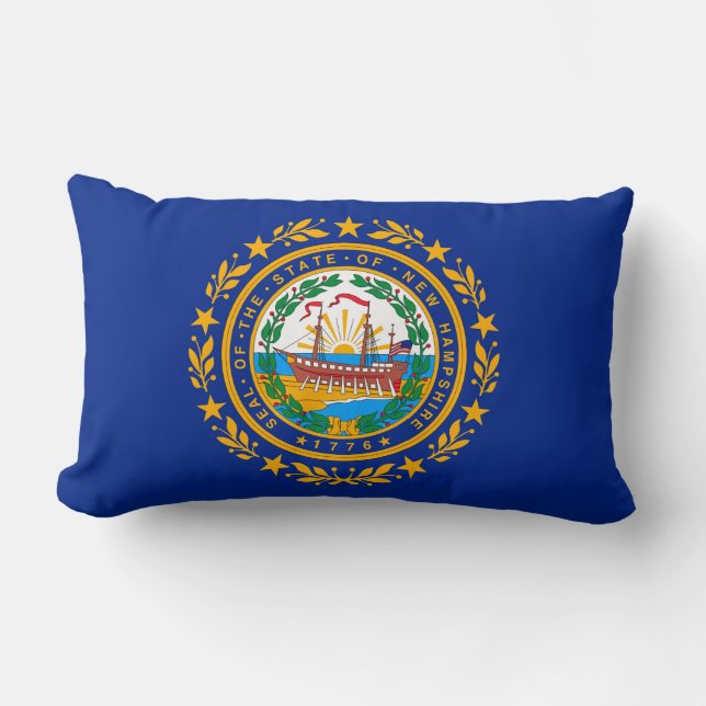 New Hampshire State Flag Design Lumbar Cushion (Front)
