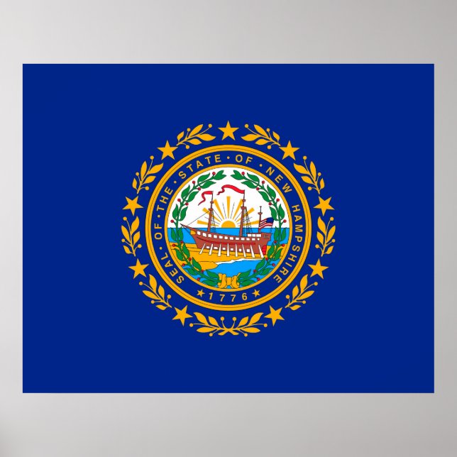 New Hampshire State Flag Design Poster (Front)