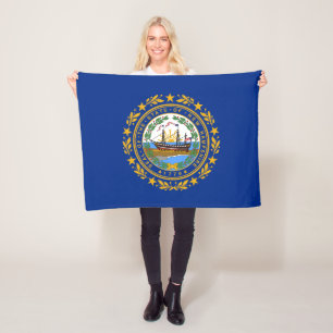 New Hampshire State Flag Fleece Blanket