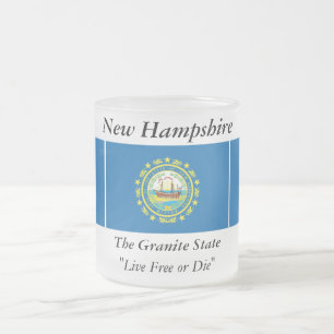 New Hampshire State Flag Frosted Glass Coffee Mug