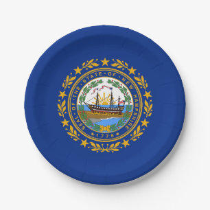 New Hampshire State Flag Paper Plate