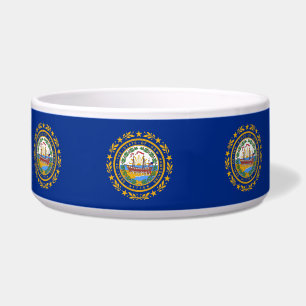 New Hampshire State Flag Pet Bowl