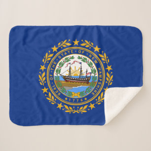 New Hampshire State Flag Sherpa Blanket