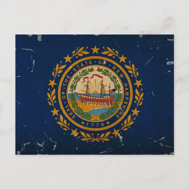 New Hampshire State Flag VINTAGE Postcard (Front)