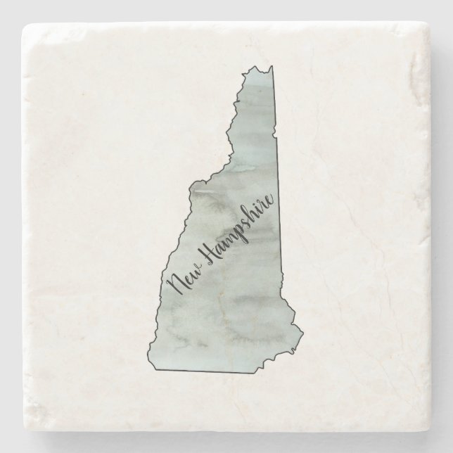 New Hampshire State Illustration Painting Stone Coaster (Front)
